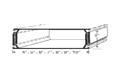 Line drawing of a self-mating aluminum patio beam from the Landis catalog